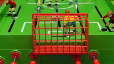 Masa futbol, çocuk oyununu, ağır çekim