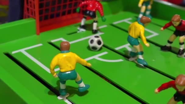 Tafelvoetbal, childrens boord spel — Stockvideo
