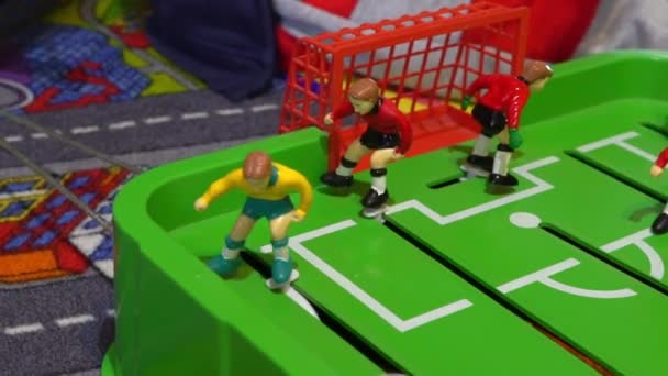 Futebol de mesa, jogo de tabuleiro para crianças — Vídeo de Stock