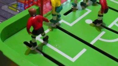 Masa futbol, çocuk oyununu, ağır çekim