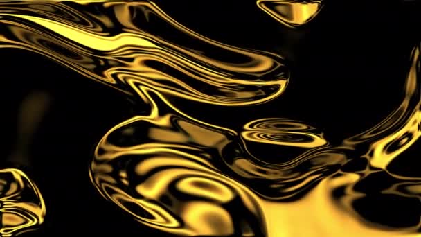 Oro Oro Liquido Sfondo Onda Dorata Metallo Liquido Illusioni Visive — Video Stock