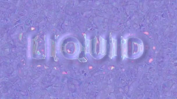 Mot Liquide Sur Fond Mouvant Fluide Mouvant Abstrait Illusions Visuelles — Video