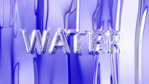 Νερό Λέξη Νερό Κινούμενο Φόντο Αφηρημένο Κινούμενο Υγρό Οπτικές Ψευδαισθήσεις — Αρχείο Βίντεο