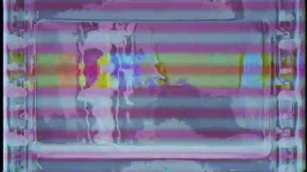 Glitch Noise Static Television Inglês Sem Sinal Televisão Antiga Glitch — Vídeo de Stock