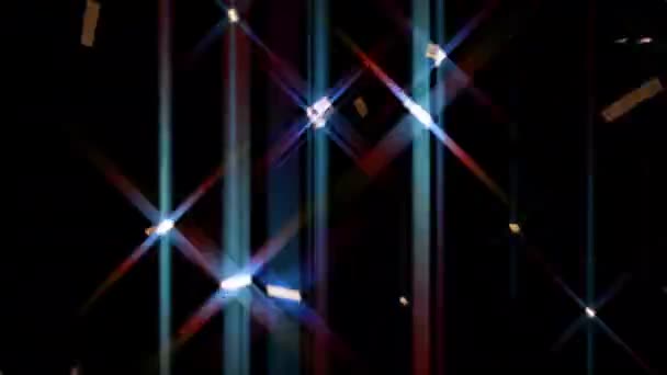 Confeti Dorado Cayendo Brillo Multicolor Rayos Deslumbramiento Brillo Resplandor Arco — Vídeos de Stock