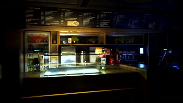 Ukraina Kijów Kwietnia 2020 Restauracja Bar Wnętrze Zamknięte Restauracje Podczas — Wideo stockowe