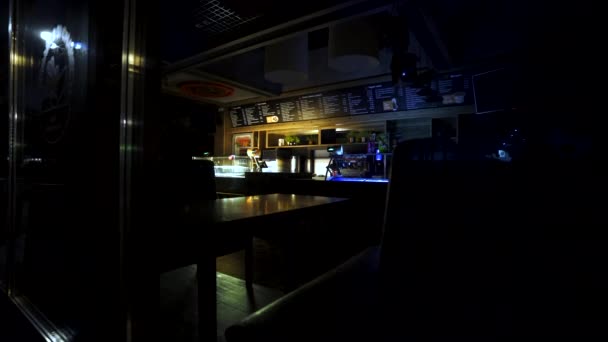 Ukraina Kijów Kwietnia 2020 Zamknięte Restauracje Podczas Pandemii Zamknięta Kawiarnia — Wideo stockowe