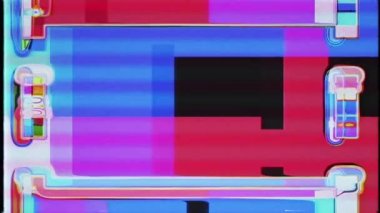VHS, eski bir kasetin gürültüsünü ve arızalarını engelliyor. Arıza gürültüsü statik televizyon VFX. Görsel video efektleri arka plan çizgileri. Eski televizyon. Sinyal yok. TV ekranı gürültü arızası efekti.