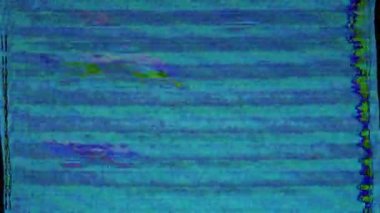 Televizyonu açıp kapatmanın etkisi. Sinyal yok. Eski televizyon. Arıza Hatası Video Hasarı. Sinyal kötü. VHS. Retro fütürizm 80 'lerin dinamik dalga tarzı. Dijital TV Gürültüsü yanıp sönüyor. Arıza gürültüsü statik