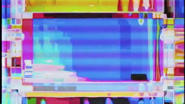 Vhs Defecten Lawaai Artefacten Glitches Van Een Oude Tape Glitch — Stockvideo