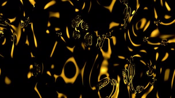 Золото Рідке Золото Золота Хвиля Фону Рідкий Метал Візуальні Ілюзії — стокове відео