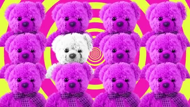 Een Coole Teddybeer Teddy Bear Aan Het Dansen Graphics Voor — Stockvideo