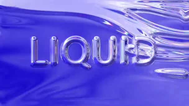Mot Liquide Sur Fond Mouvant Fluide Mouvant Abstrait Illusions Visuelles — Video