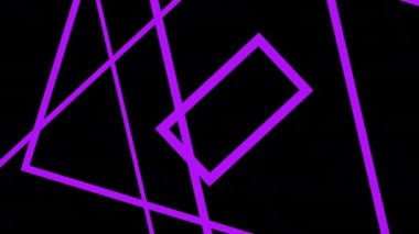 Geometrik soyutlama döngüsü. Neon hatları sonsuz tünelin içinde dönüyor. Çevrede dönen kusursuz dikdörtgen çerçeveler. Floresan ışığı, moda podyumu, müzik lazeri gösterisi.