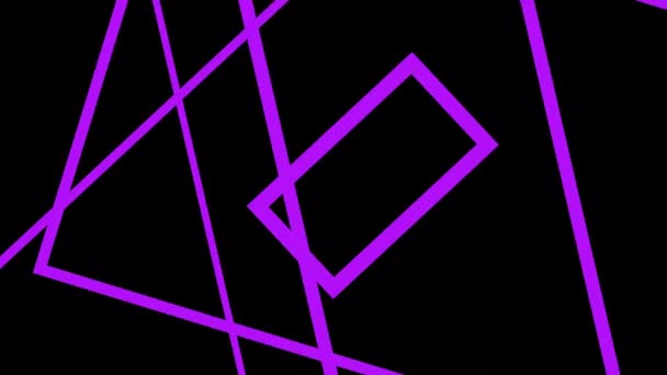Looping Geometric Abstraction Neon Lines Spinning Endless Tunnel Seamless Animation — Stock Video