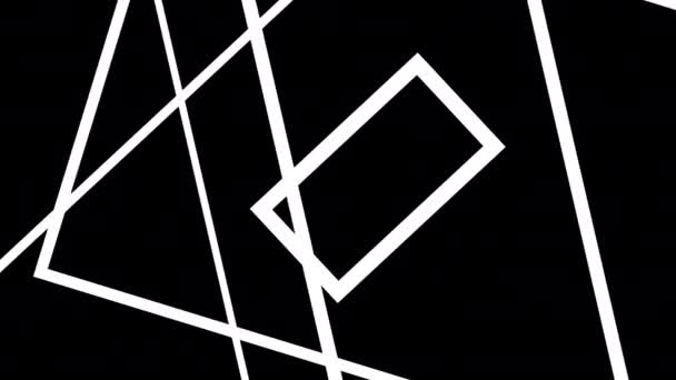 Pętla Abstrakcji Geometrycznej Neony Wirują Nieskończonym Tunelu Płynna Animacja Prostokątne — Wideo stockowe