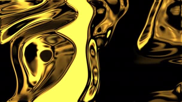 Goud Vloeibaar Goud Gouden Golf Achtergrond Vloeibaar Metaal Visuele Illusies — Stockvideo