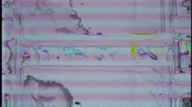 VHS, eski bir kasetin gürültüsünü ve arızalarını engelliyor. Arıza gürültüsü statik televizyon VFX. Görsel video efektleri arka plan çizgileri. Eski televizyon. Sinyal yok. TV ekranı gürültü arızası efekti.