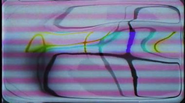 VHS, eski bir kasetin gürültüsünü ve arızalarını engelliyor. Arıza gürültüsü statik televizyon VFX. Görsel video efektleri arka plan çizgileri. Eski televizyon. Sinyal yok. TV ekranı gürültü arızası efekti.