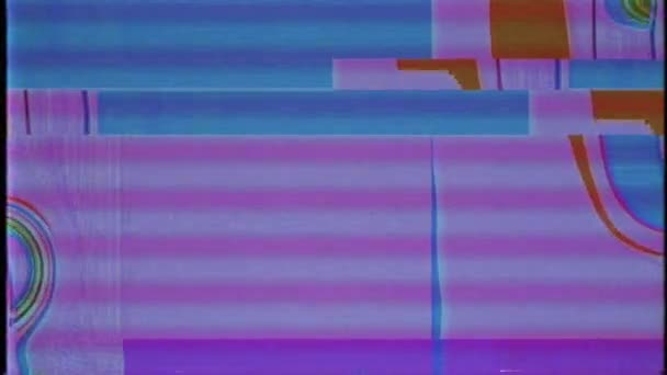 Vhs Defecten Lawaai Artefacten Glitches Van Een Oude Tape Glitch — Stockvideo