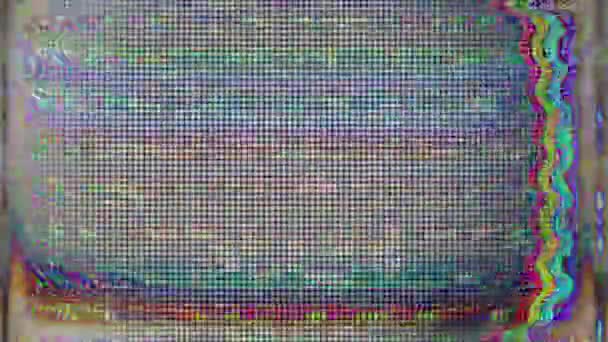 Analog TV signal with glitching effect. , Stock Video