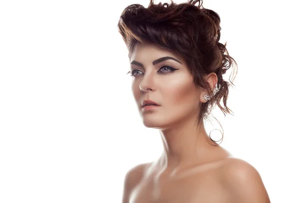Piękno portret kobiety z naturalny makijaż — Zdjęcie stockowe