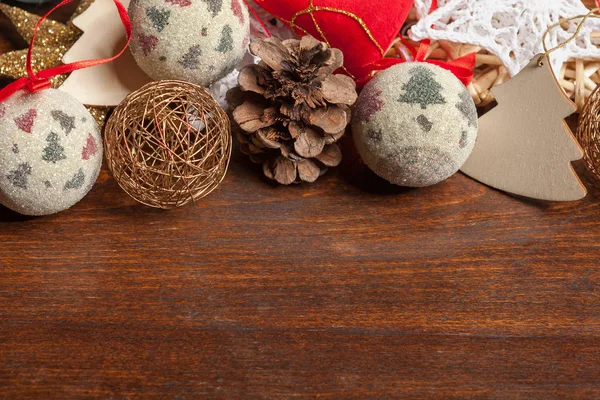 Bolas, árbol y adornos de Navidad estrella — Foto de Stock