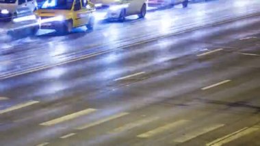 Şehrin yoğun trafik Timelapse