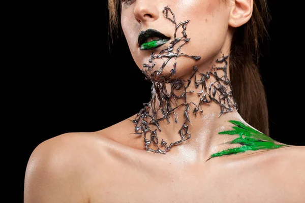 Portrait de beauté de femme avec maquillage créatif — Photo