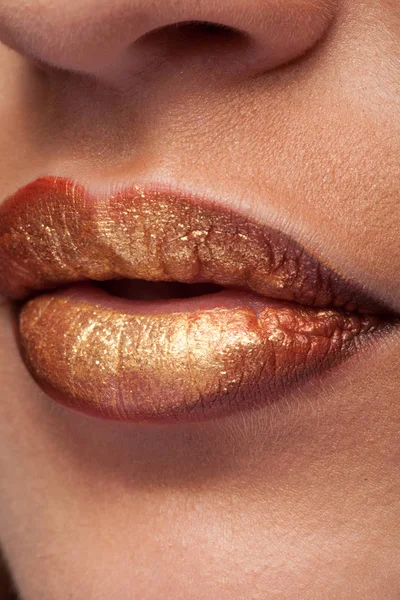 Close up of lips with lipstick on them — Stock Photo, Image