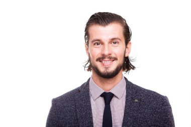 Emin gülümseyen iş adamı formal giyim