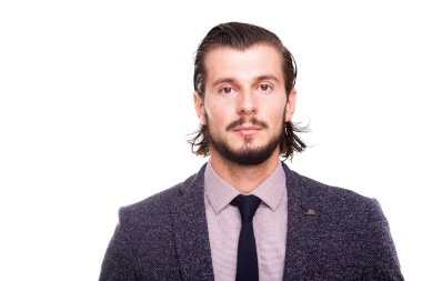 Emin gülümseyen iş adamı formal giyim