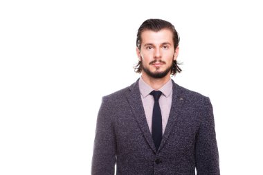 Emin gülümseyen iş adamı formal giyim