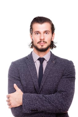 Emin gülümseyen iş adamı formal giyim