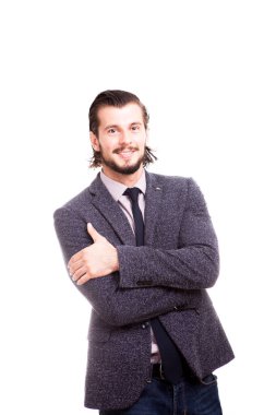 Emin gülümseyen iş adamı formal giyim