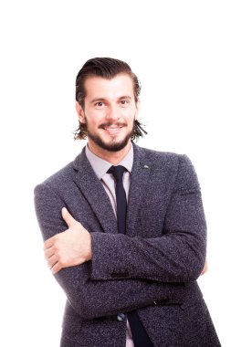 Emin gülümseyen iş adamı formal giyim