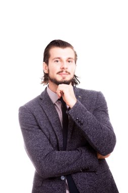 Emin gülümseyen iş adamı formal giyim