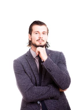 Emin gülümseyen iş adamı formal giyim