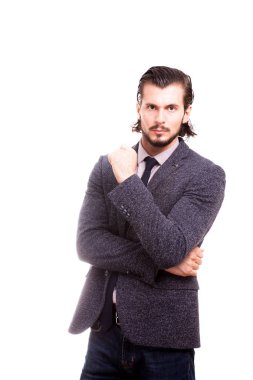 Emin gülümseyen iş adamı formal giyim