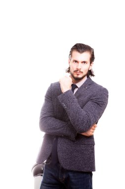 Emin gülümseyen iş adamı formal giyim