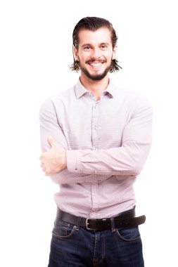 Emin gülümseyen iş adamı formal giyim