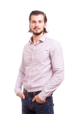 Emin gülümseyen iş adamı formal giyim