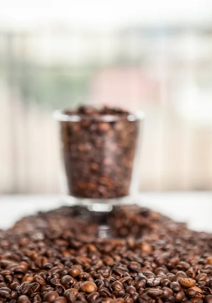 Taza de café en granos de café —  Fotos de Stock