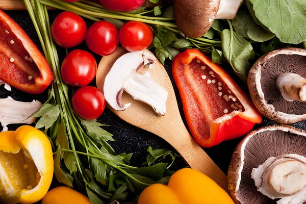 Imagen de concepto de estilo de vida saludable con diferentes verduras —  Fotos de Stock