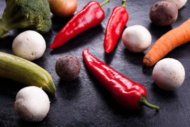 Birden fazla sebze yakın çekim