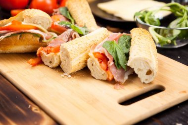 Homemande sandviç üzerinde kapat