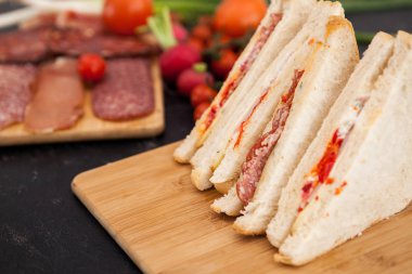 Taze club sandviç yakın çekim