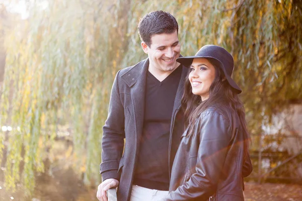 Beautiful gourgeous couple in park — Stock Photo, Image