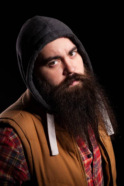 Hombre hipster adulto con barba larga —  Fotos de Stock