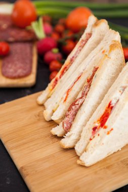 Taze club sandviç yakın çekim